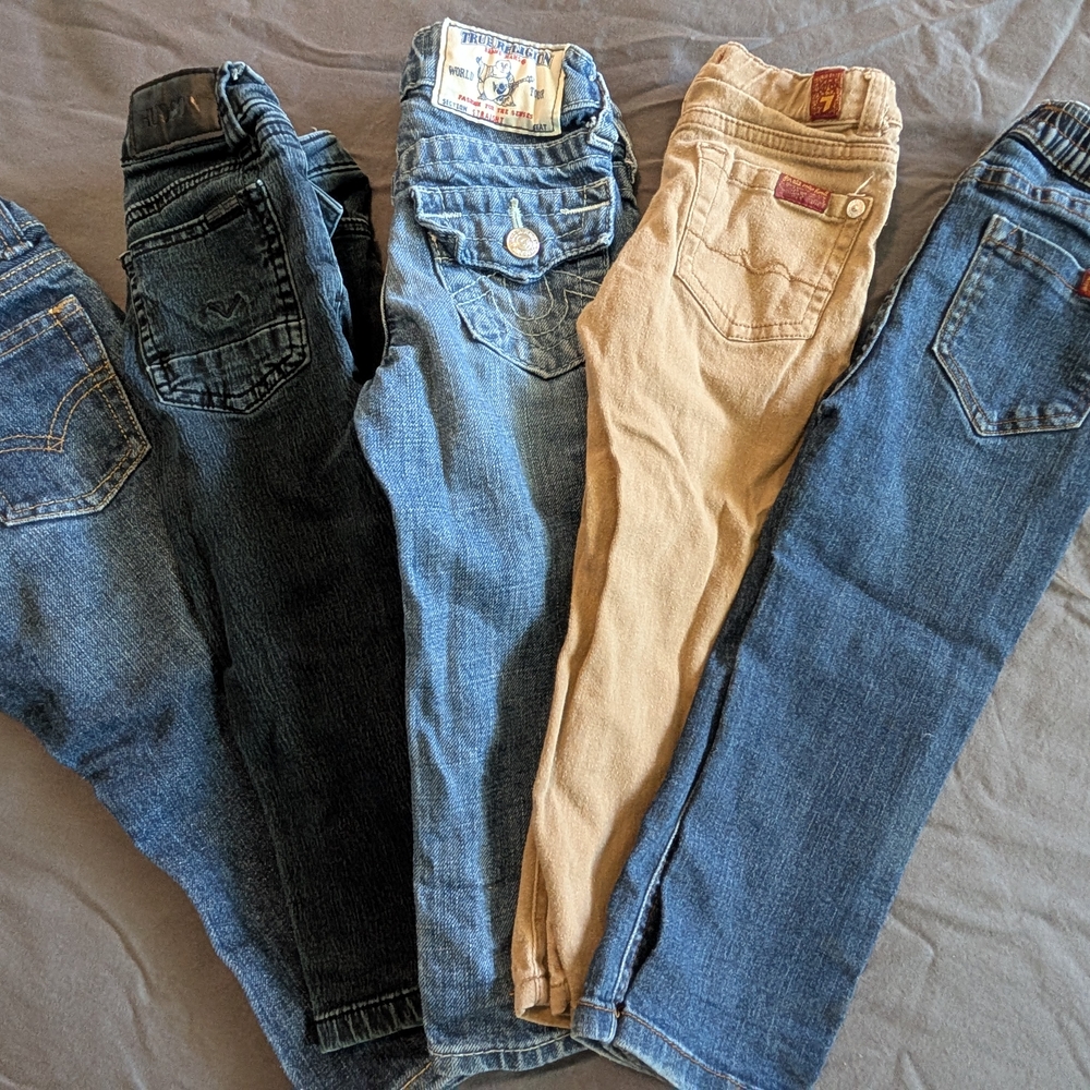 Kids Denim and Tan Jeans Set LOT